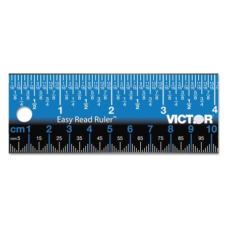 Victor Easy Read Stainless Steel Ruler, Standard/Metric, 18".25 Long, Blue EZ18SBL